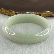Type A Natural Light Green Light Lavender Jadeite Oval Bangle 42.33g Inner Diameter 53.1mm 14.6 by 6.3mm (Internal Line) - Huangs Jadeite and Jewelry Pte Ltd