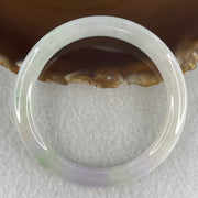 Natural Type A Light Green with Lavender Piao Hua Jadeite Flat Ding Dang Bangle 25.41g Inner Diameter 51.6mm 6.7 by 7.7mm (Slight Internal Line) - Huangs Jadeite and Jewelry Pte Ltd
