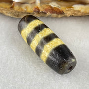 Natural Powerful Tibetan Old Oily Agate 3 Lines Dzi Bead Heavenly Master (Tian Zhu) 三行天诛 5.80g 29.2 by 11.2mm - Huangs Jadeite and Jewelry Pte Ltd