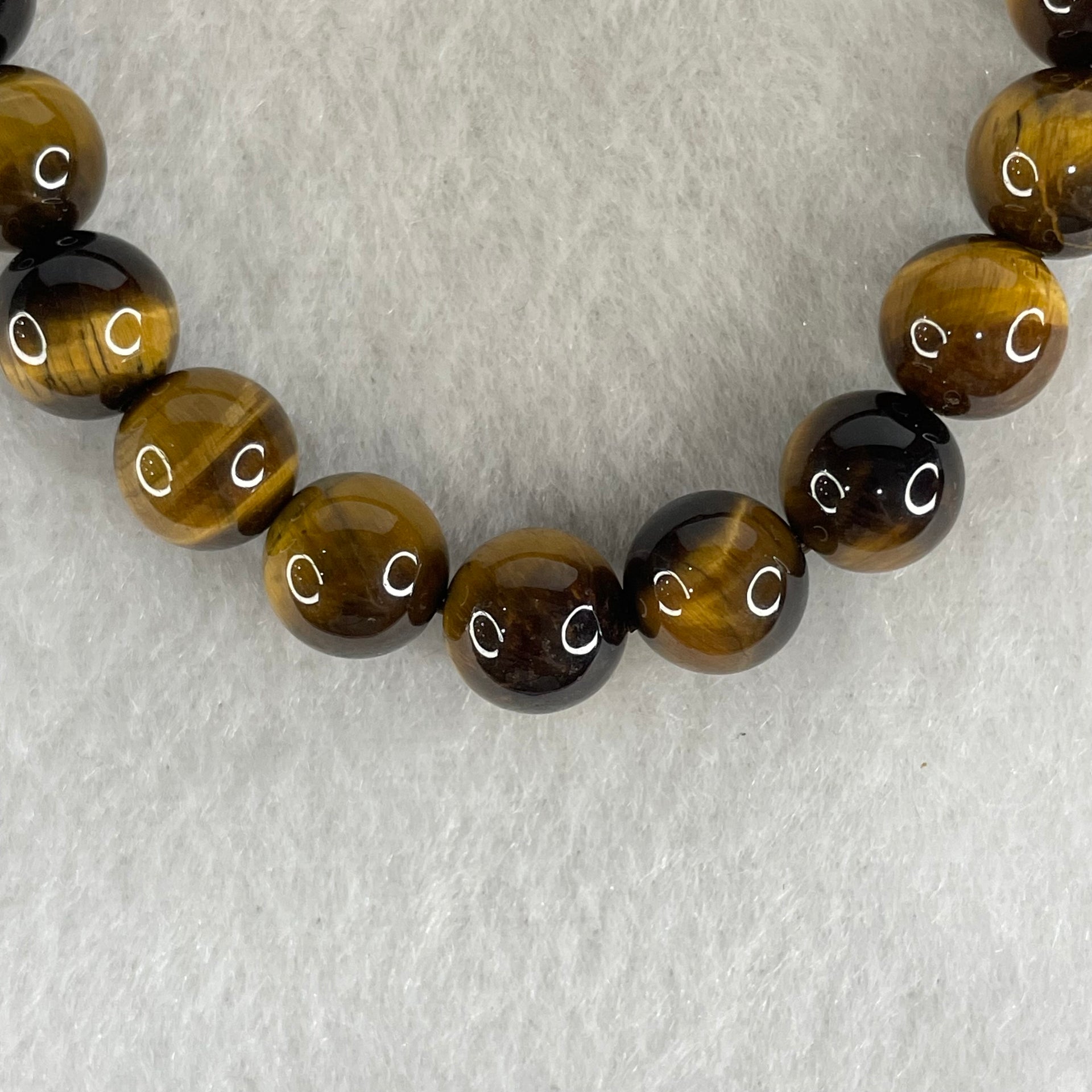 Natural Yellow Tiger's Eye Quartz Beads Bracelet 18.22g 16cm 8.5mm 23 Beads - Huangs Jadeite and Jewelry Pte Ltd