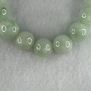 Type A Light Green Jadeite Beads Bracelet 53.65g 16cm 12.7mm 16 Beads (Slight Internal and External Lines) - Huangs Jadeite and Jewelry Pte Ltd