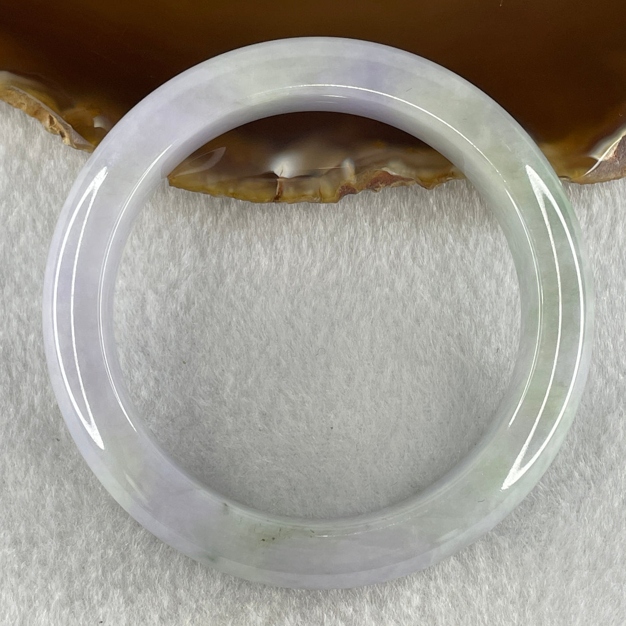 Natural Type A Light Lavender with Green Jadeite Bangle 59.36g Inner Diameter 55.4mm 12.0 by 9.8mm (Close to Perfect) - Huangs Jadeite and Jewelry Pte Ltd