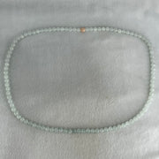 Type A White to Faint Blue Jadeite Beads Necklace 60.72g 66cm 7.1mm 98 Beads - Huangs Jadeite and Jewelry Pte Ltd