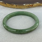 Type A Green and Dark Brown Patch Jadeite Bangle 33.95g Internal 59.3mm 9.1 by 7.1mm - Huangs Jadeite and Jewelry Pte Ltd