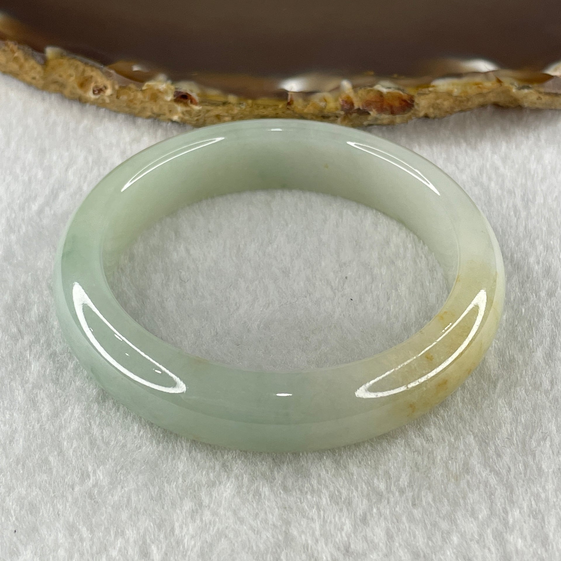Natural Type A Faint Green Faint Lavender with Yellow and Blueish Green Patches Jadeite Bangle 46.28g Inner Diameter 50.6mm 12.2 by 8.2mm (Close to Perfect) - Huangs Jadeite and Jewelry Pte Ltd