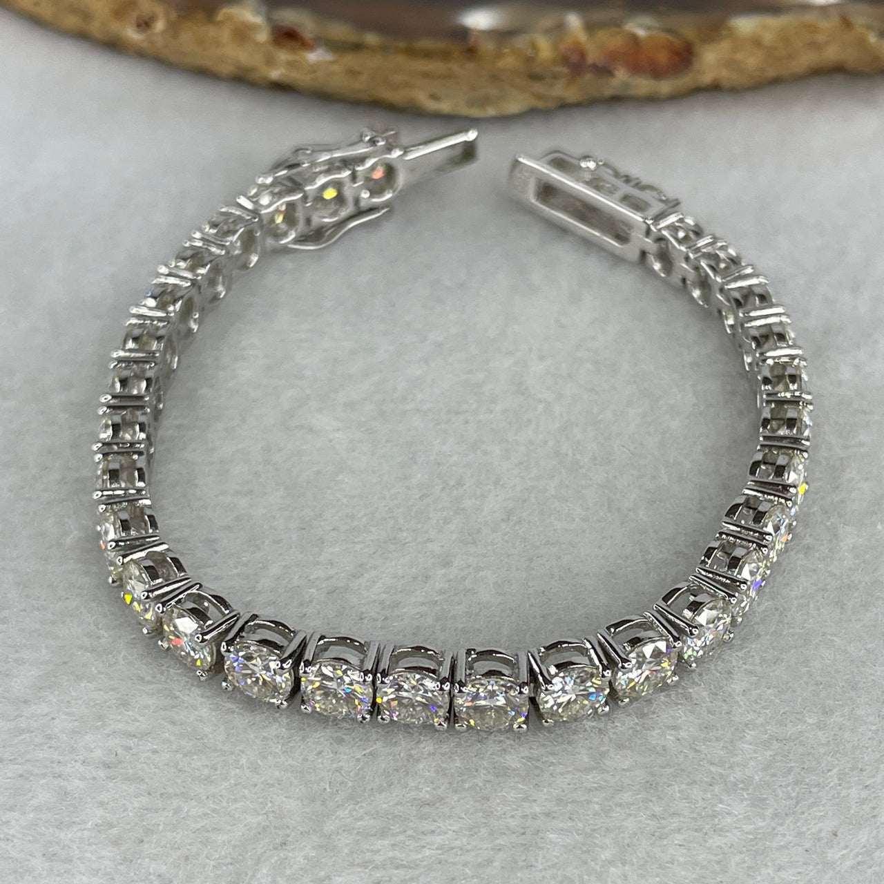 Large 0.5 Carat Moissanite Tennis Bracelet - D VVS1 Triple Excellent Cut - S925 Sterling Silver - 14.3g Substantial Heirloom Quality - 15cm (6")