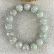 Type A Light Green with Slight Light Lavender Jadeite Beads Bracelet 48.08g 15cm 12.2mm 16 Beads - Huangs Jadeite and Jewelry Pte Ltd