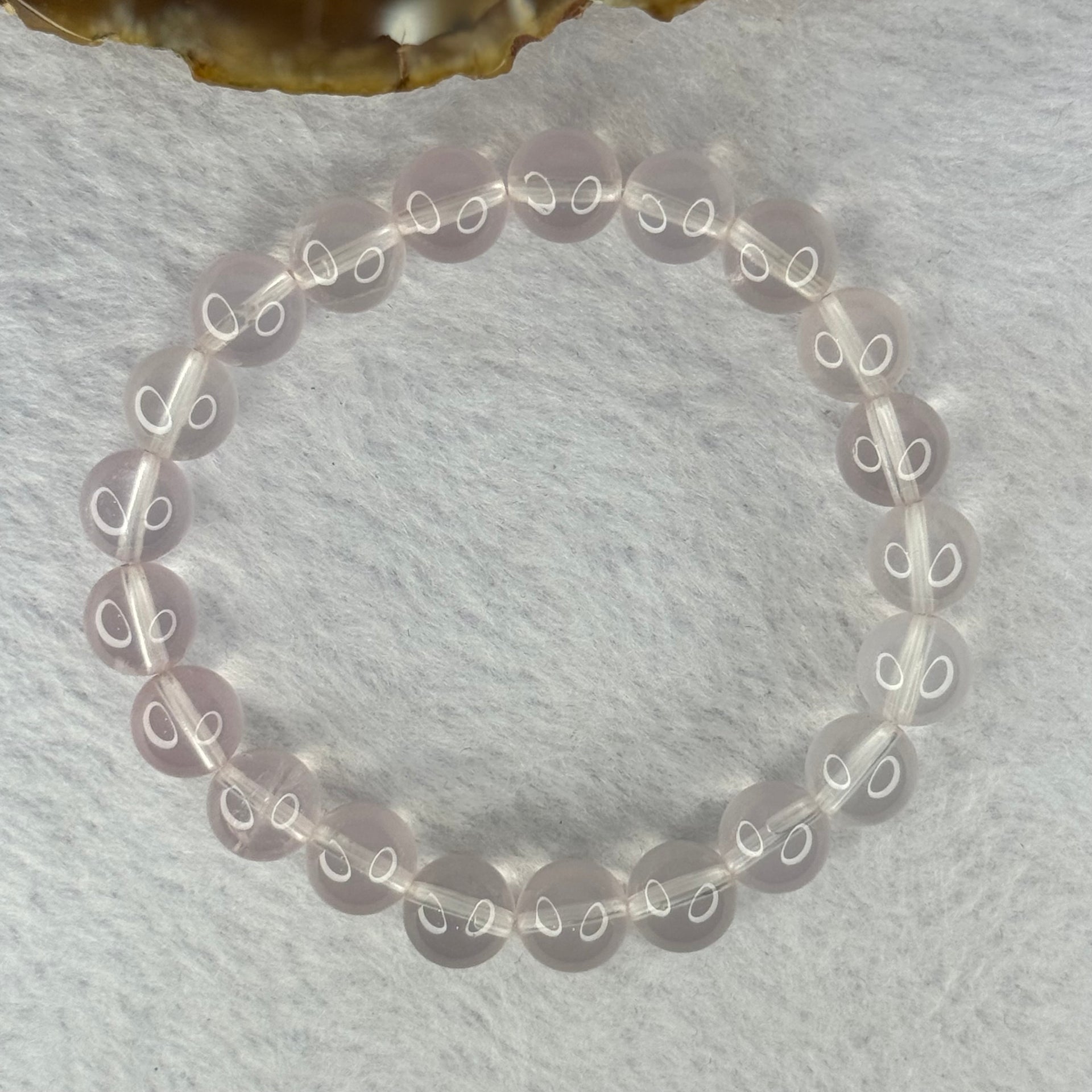 Natural Rose Quartz Beads Bracelet 天然玫瑰石英珠手链 23.44g 16.5cm 9.4mm 21 Beads - Huangs Jadeite and Jewelry Pte Ltd