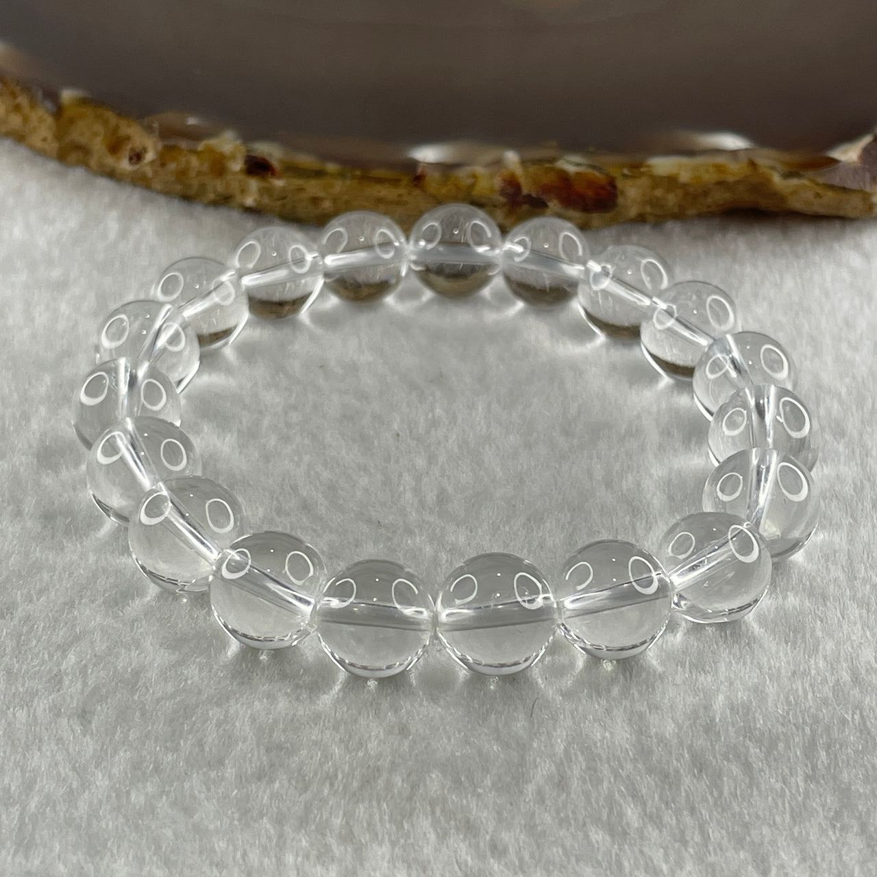 Natural Clear Quartz Beads Bracelet 25.89g 15cm 10.1mm 19 Beads - Huangs Jadeite and Jewelry Pte Ltd