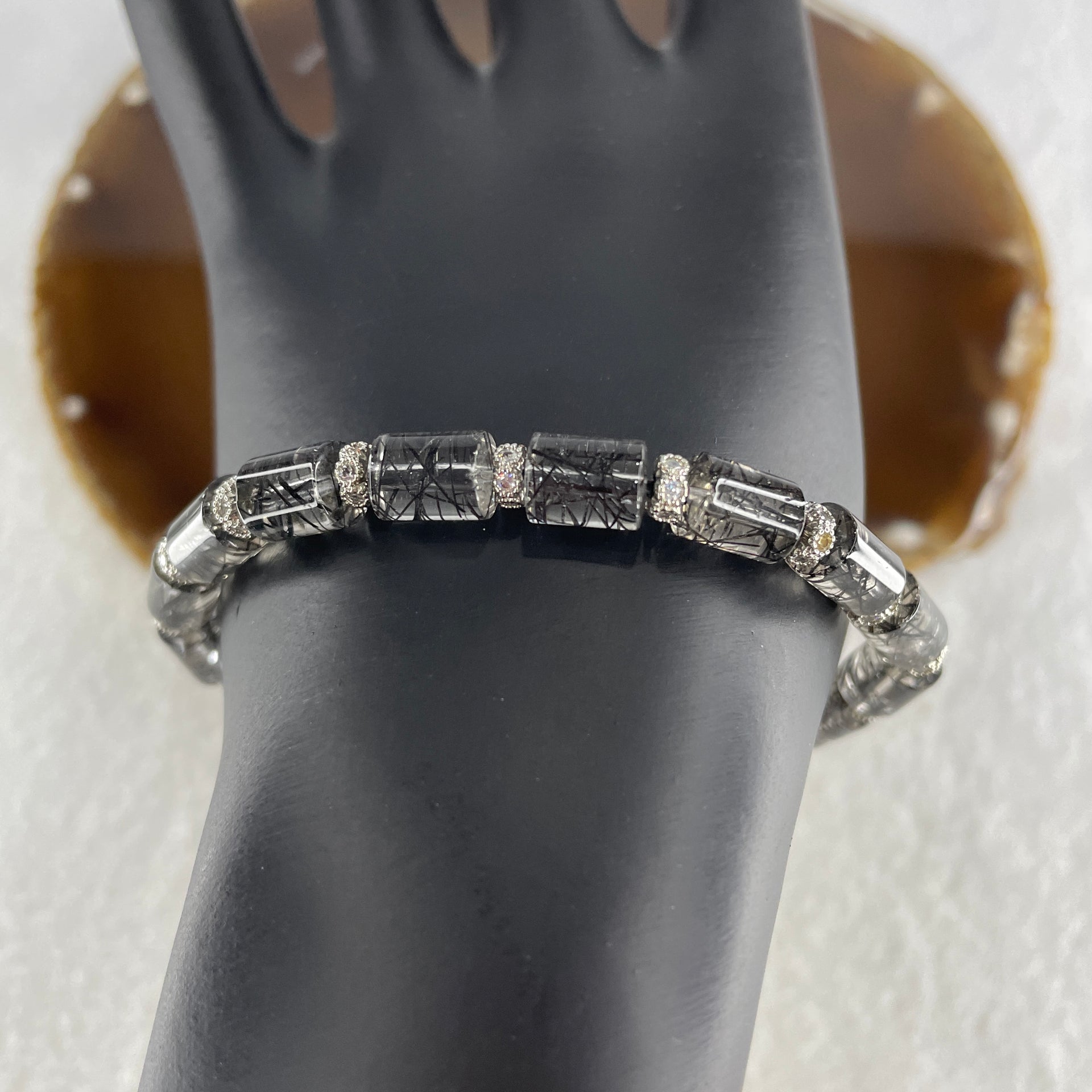 Natural Black Rutilated Quartz Lulu Tong Bracelet 16.33g 16.5cm 6.4mm 17 Lulu Tong - Huangs Jadeite and Jewelry Pte Ltd