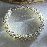 Pure 999 Sliver Double Dragon Heads Chain Bracelet 22.06g 17cm 7.5mm 15.0 by 8.0 by 8.3mm - Huangs Jadeite and Jewelry Pte Ltd