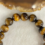 Natural Yellow Tiger's Eye Quartz Beads Bracelet 25.54g 15cm 10.0mm 19 Beads - Huangs Jadeite and Jewelry Pte Ltd