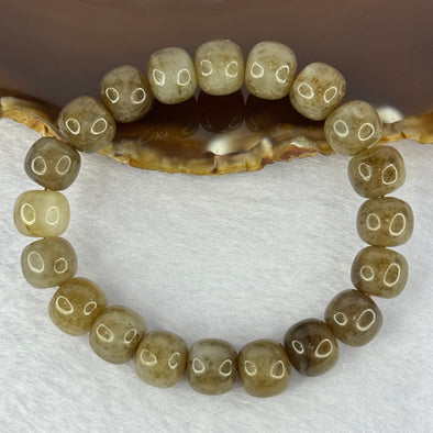 Natural Nephrite Bracelet 天然和田玉手链 34.76g 16cm 10.6mm 20 Beads - Huangs Jadeite and Jewelry Pte Ltd