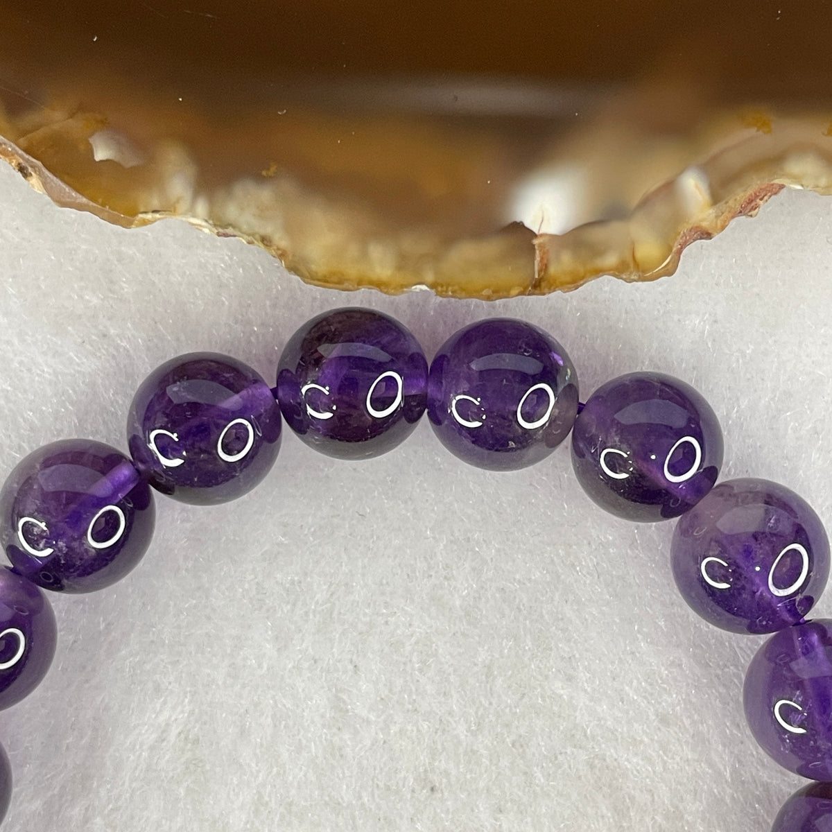 Natural Amethyst Beads Bracelet | 9.8mm Imperial Violet Wisdom Amulet (25.36g | 16cm Wrist | 20 Beads)
