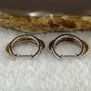 Natural Diamonds in 18K Rose and White Gold Earrings D0.15ct Total 4.2g - Huangs Jadeite and Jewelry Pte Ltd