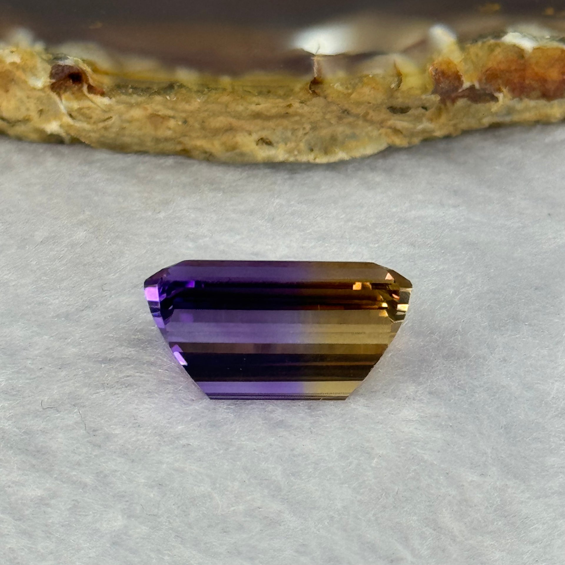 Natural Faceted Ametrine Parallelogram Shape 16.01ct 18.0 by 12.1 by 9.3mm - Huangs Jadeite and Jewelry Pte Ltd