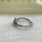 Blueish Green Cubic Zirconia in S925 Sliver Ring (Adjustable Size) 1.81g 6.8 by 4.9 by 3.8mm - Huangs Jadeite and Jewelry Pte Ltd