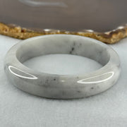 Type A Faint Green Grey Wuji Piao Hua Jadeite Bangle Internal Diameter 58.8mm 68.72g 14.6 by 8.8mm (Very Slight Internal Lines) - Huangs Jadeite and Jewelry Pte Ltd