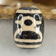 Natural Powerful Tibetan Old Oily Double Agate Cai Shen Dzi Bead Heavenly Master (Tian Zhu) 财神长天珠 4.86g 17.7 by 13.4mm - Huangs Jadeite and Jewelry Pte Ltd