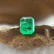 Natural Colombia Vivid Green Emerald (Beryl) Cut-Cornered Rectangular Step cut 0.42ct 5.4 by 4.4 by 2.1mm - Huangs Jadeite and Jewelry Pte Ltd
