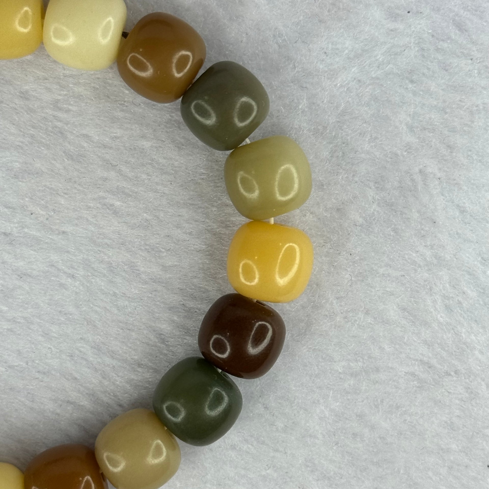 Natural Mixed Color Bodhi Beads Bracelet 天然多宝菩提手链 20.14g 17cm 11.3mm 19 Beads - Huangs Jadeite and Jewelry Pte Ltd