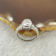 Colourless Cubic Zirconia with Crystals In S925 Sliver Ring 2.58g 7.8 by 5.6mm US5.5 HK12 - Huangs Jadeite and Jewelry Pte Ltd