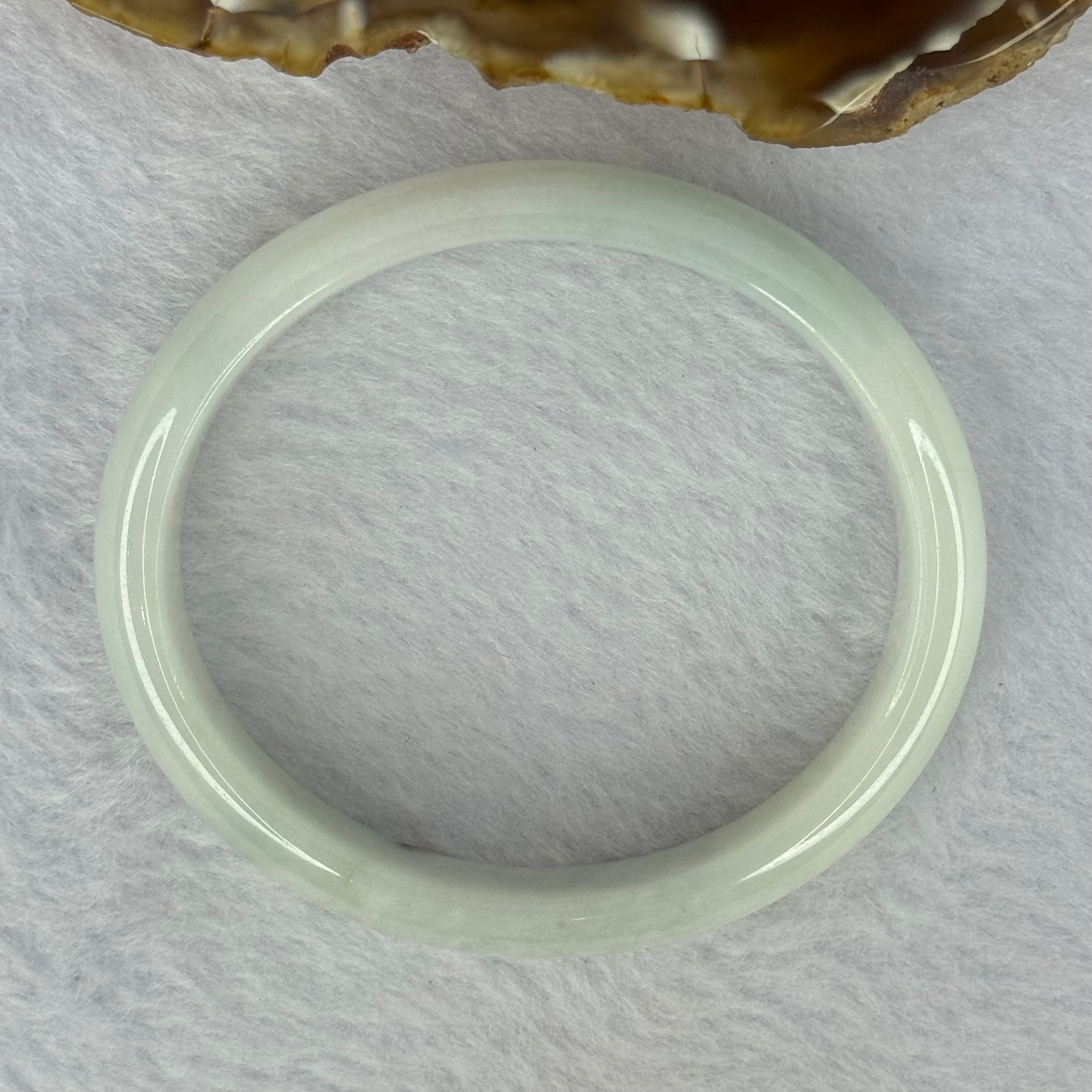 Type A Sky Blue Jadeite Oval Bangle 34.39g Internal Diameter 53.7mm 12.5 by 6.2mm (Slight External Line) - Huangs Jadeite and Jewelry Pte Ltd