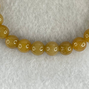 Type A Yellow Jade Jadeite Bracelet 13.76g 6.8mm/bead 26 beads with NGI Cert - Huangs Jadeite and Jewelry Pte Ltd