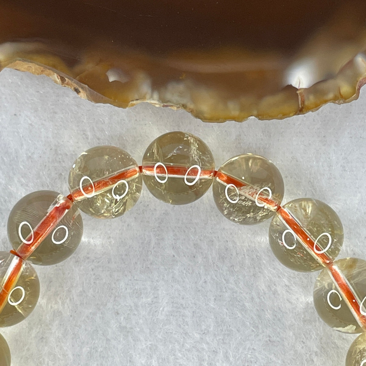 Certified Above Average Grade Natural Yellow Citrine Crystal Beads Bracelet | 10.8mm Golden Merchant's (32.81g | 16.5cm Wrist Sizing | 19 Beads)