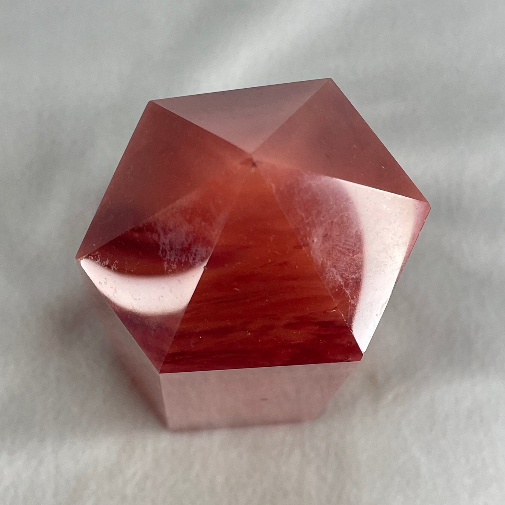 Cherry Quartz Tower with Wooden Stand Display 1440.9g 84.9 by 68.0 by 205.0mm - Huangs Jadeite and Jewelry Pte Ltd