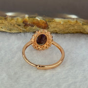 Good Grade Natural Auralite 23 in S925 Silver Rose Gold Color Ring (Adjustable Ring) 2.03g 7.9 by 4.0mm - Huangs Jadeite and Jewelry Pte Ltd