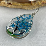 Man Made Bule with Brown Glass Tree Charm 5.11g 24.8 by 18.0 by 9.8mm - Huangs Jadeite and Jewelry Pte Ltd