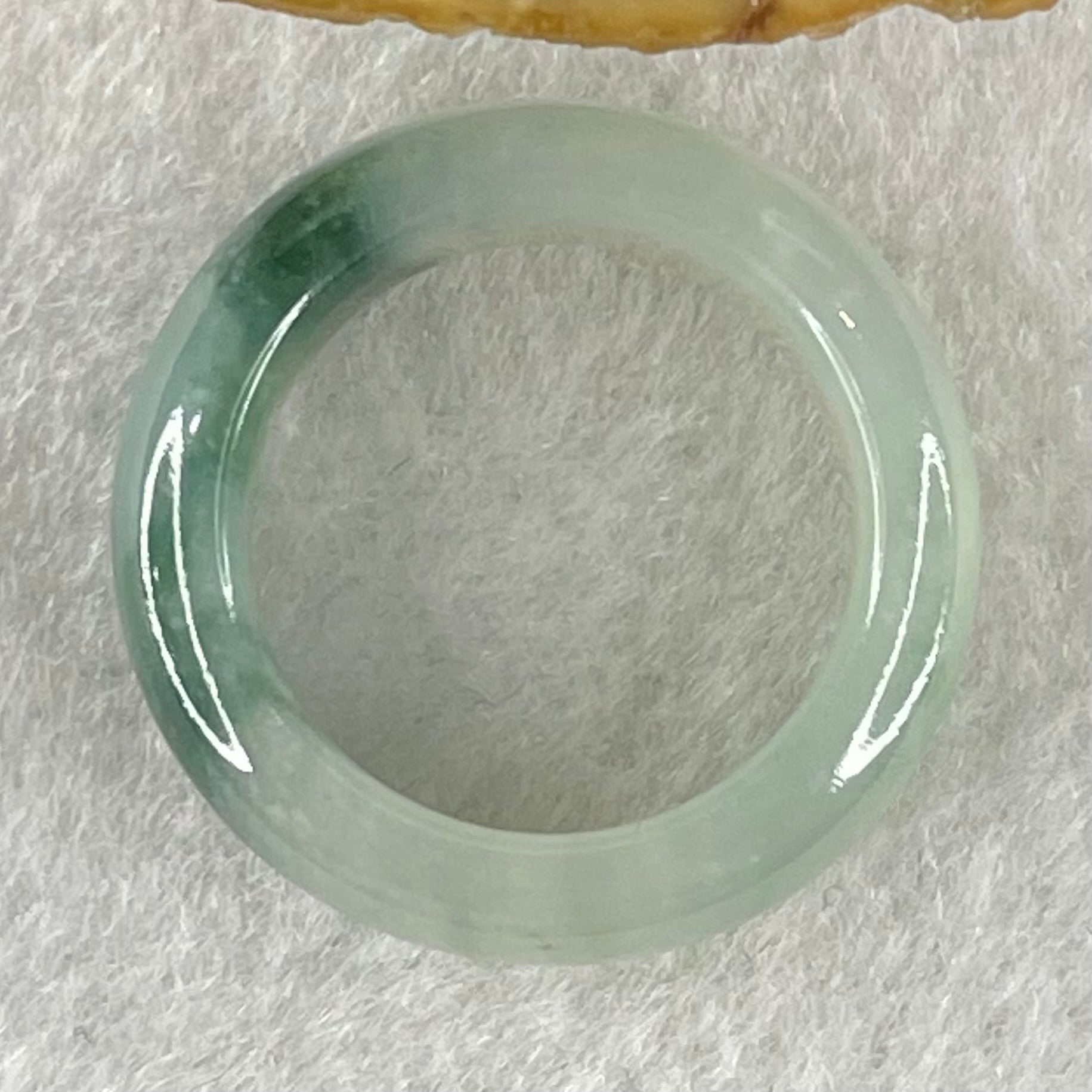 Type A Light Blueish Green and Dark Blueish Green Patches Jadeite Ring 5.06g 7.4 by 4.1mm US7.3 HK16 (Very Slight Internal Lines) - Huangs Jadeite and Jewelry Pte Ltd