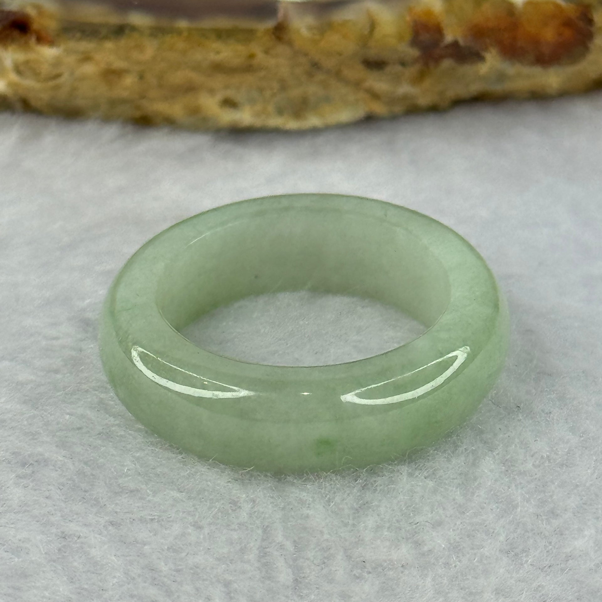 Type A Green Jadeite Ring 4.59g 6.4 by 4.4mm US7.25 HK16 (Internal Line) - Huangs Jadeite and Jewelry Pte Ltd