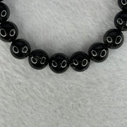 Natural Black Rutilated Quartz Beads Bracelet 天然黑发水晶手链 28.09g 16cm 10.4mm 19 Beads - Huangs Jadeite and Jewelry Pte Ltd
