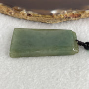 Natural Type A Green with Yellowish Jadeite Wu Shi Pai Pendant 20.75g 45.6 by 25.5 by 5.9mm - Huangs Jadeite and Jewelry Pte Ltd