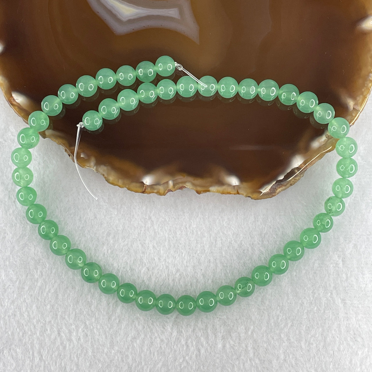 Good Grade 8.1mm Natural Green Aventurine Loose Beads Strand | Grade-A Fuchsite-Quartz Crystal Beads for Bespoke Bracelets & Necklaces (48 Beads | 37cm Strand | 32.30g)