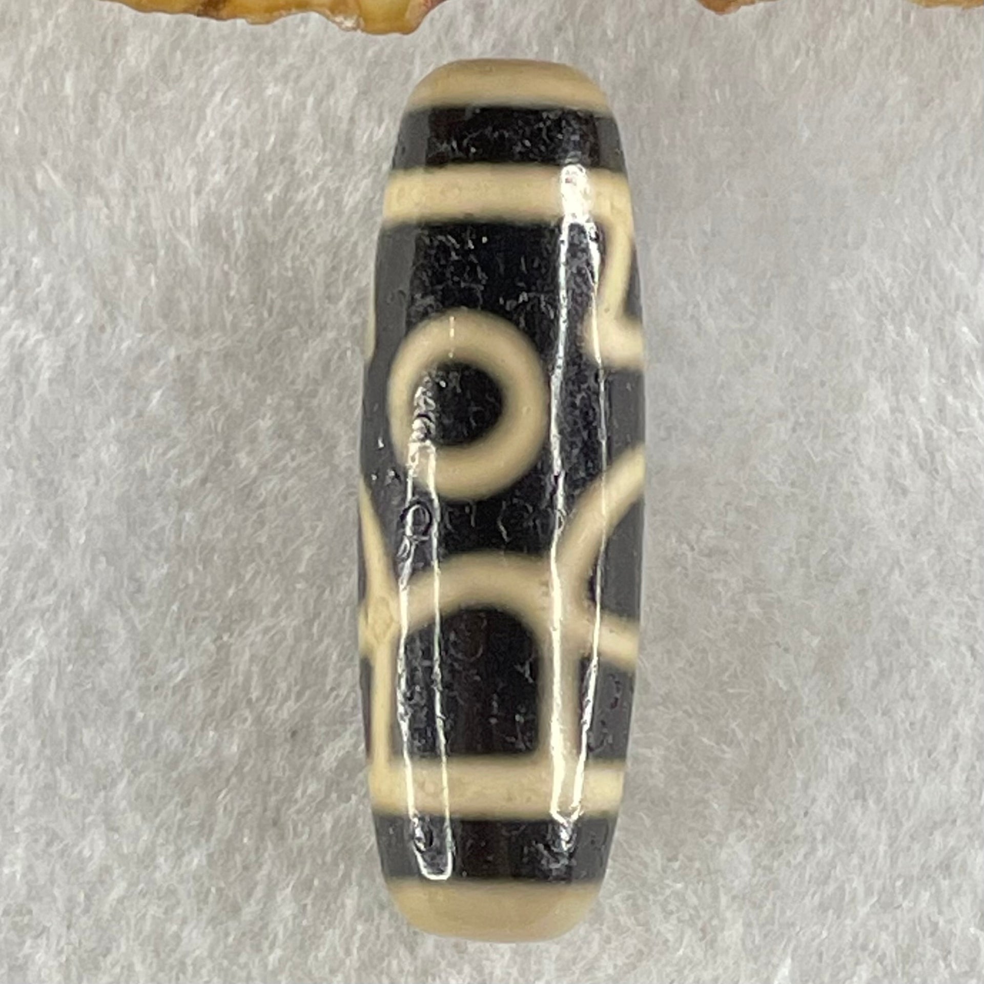 Natural Powerful Tibetan Old Oily Agate Huan Xi Fo Dzi Bead Heavenly Master (Tian Zhu) 歡喜佛天珠 9.16g 38.0 by 12.3mm - Huangs Jadeite and Jewelry Pte Ltd