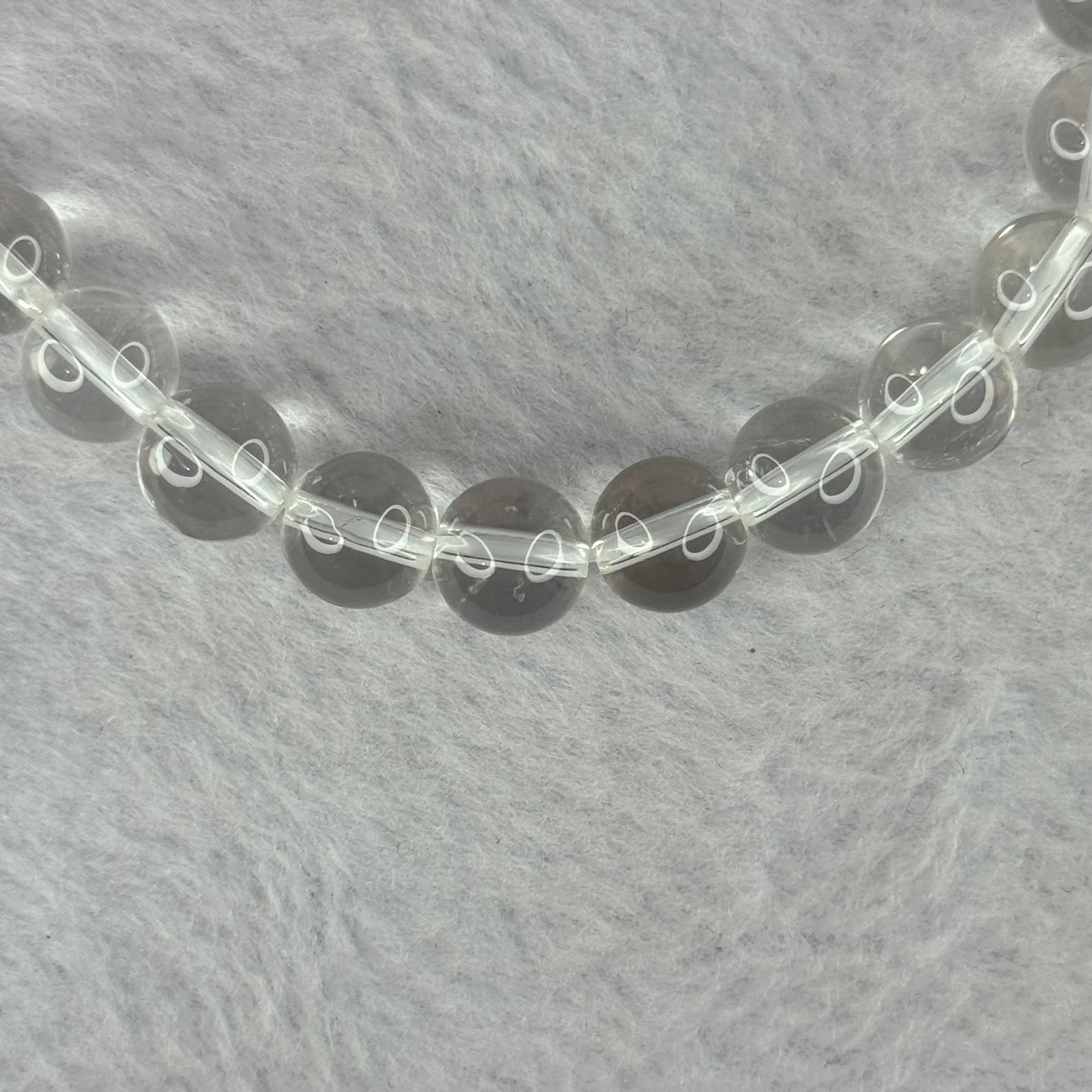 Natural Clear Quartz Bracelet 天然白水晶手链 18.58g 16.5cm 8.4mm 24 Beads - Huangs Jadeite and Jewelry Pte Ltd