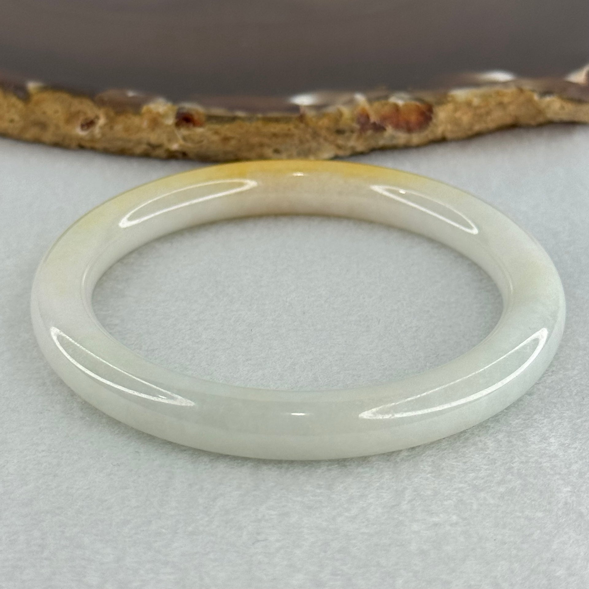 Type A Faint Green Lavender with Yellow Jadeite Bangle Internal Diameter 54.6mm 34.4580g 8.2 by 8.2mm (Very Slight Internal Line) - Huangs Jadeite and Jewelry Pte Ltd