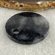 Type A Semi Icy Wuji Black Grey Wu Shi Pai Pendant Charm 15.92g 41.6 by 3.6mm - Huangs Jadeite and Jewelry Pte Ltd