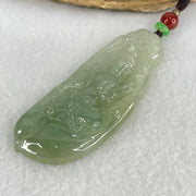 Type A Semi Icy Light Blueish Green Jadeite Guan Yin Pendant 20.29g 62.4 by 25.2 by 6.3mm - Huangs Jadeite and Jewelry Pte Ltd