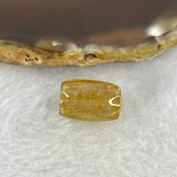 Good Grade Natural Golden Rutilated Quartz Crystal Lulu Tong Barrel 天然金顺发晶水晶露露通桶 
3.04g 15.0 by 10.6mm - Huangs Jadeite and Jewelry Pte Ltd