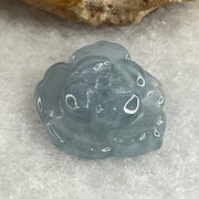 Natural Type A Greyish Lavender Jadeite Lotus Flower Pendant | Bloom Purity, Calm & Elegance Talisman (1.28g | 15.7 x 13.9 x 3.9mm) - Huangs Jadeite and Jewelry Pte Ltd