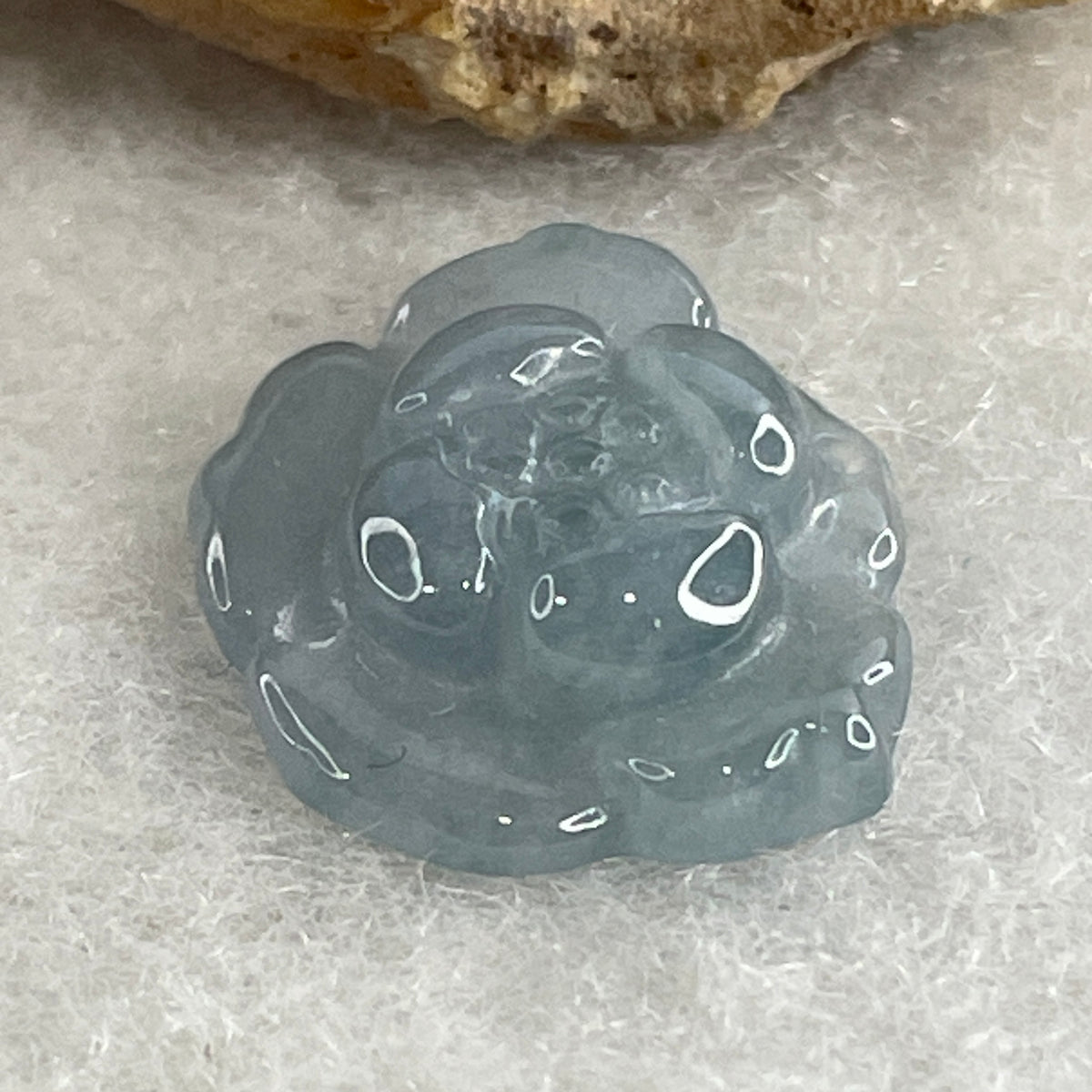 Natural Type A Greyish Lavender Jadeite Lotus Flower Pendant | Bloom Purity, Calm & Elegance Talisman (1.28g | 15.7 x 13.9 x 3.9mm) - Huangs Jadeite and Jewelry Pte Ltd