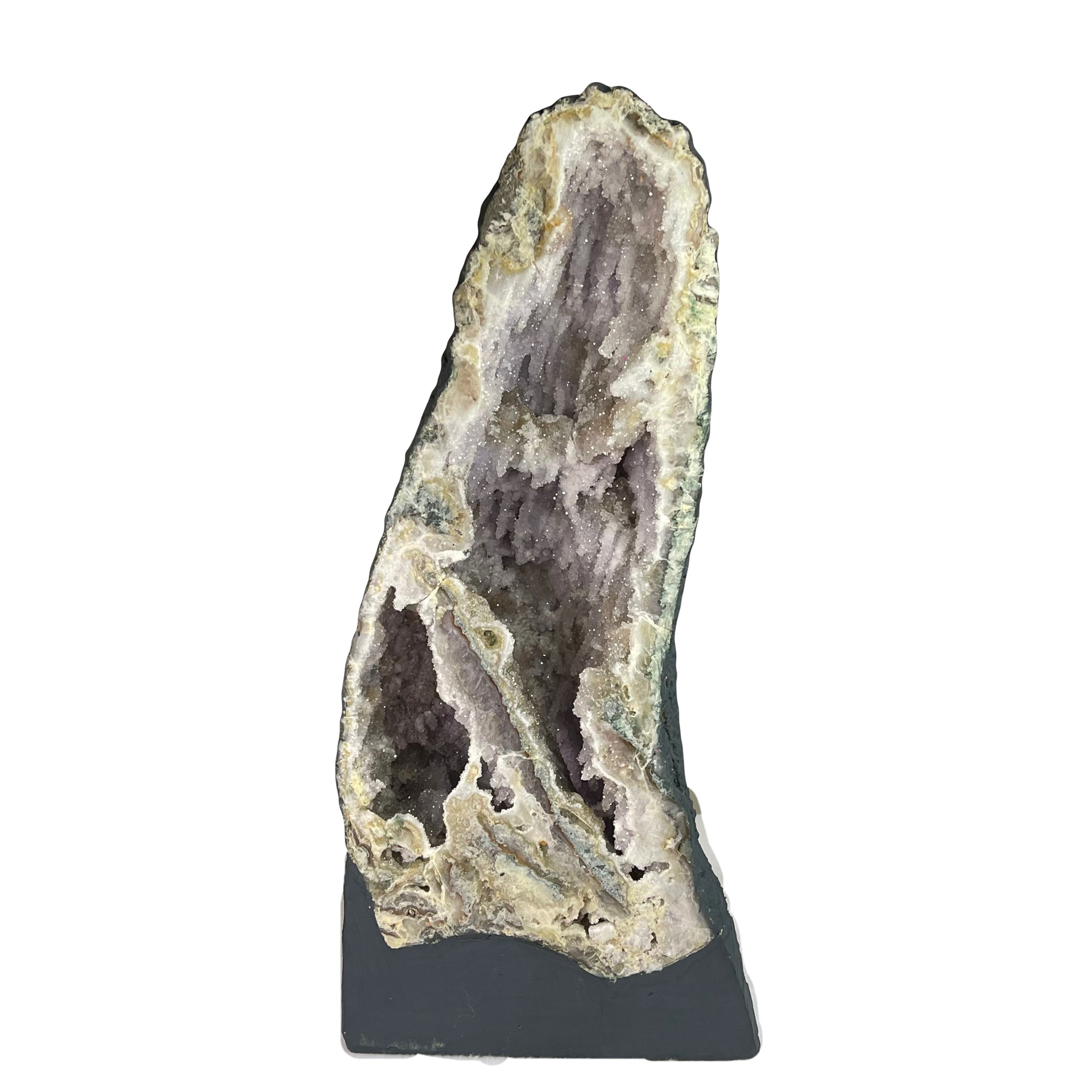 Natural Brazil Amethyst Cave with White Calcite 10,8761kg 203.0x 138.0x442.0mm - Huangs Jadeite and Jewelry Pte Ltd