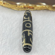 Natural Powerful Tibetan Old Oily Agate 3 Eyed Dharma Vajra Dzi Bead Heavenly Master (Tian Zhu) 三眼金刚杵天珠 13.78g 59.2 by 12.4mm - Huangs Jadeite and Jewelry Pte Ltd