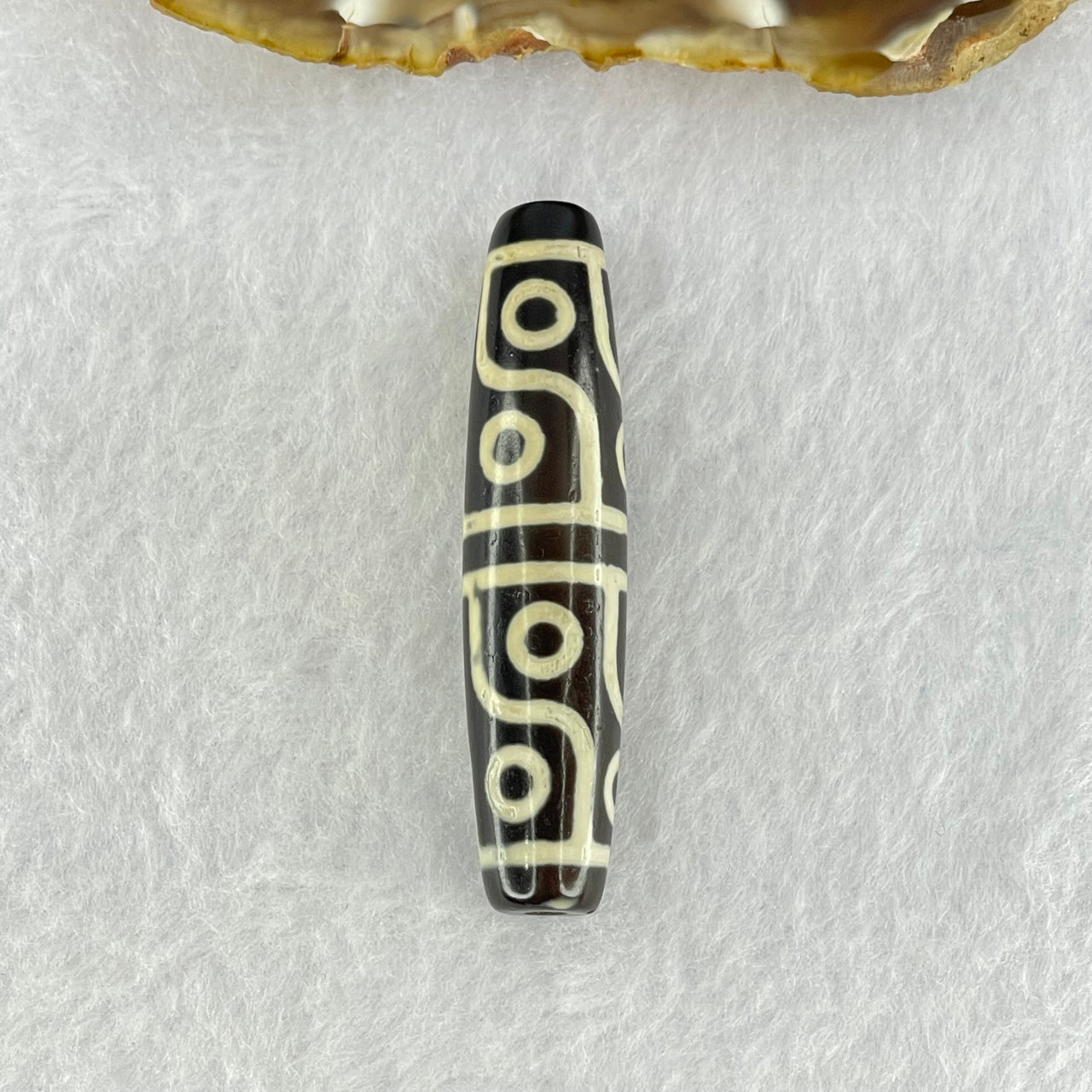 Natural Powerful Tibetan Old Oily Agate 12 Eyes Dzi Bead Heavenly Master (Tian Zhu) 十二眼天珠 15.92g 58.2 by 13.4mm - Huangs Jadeite and Jewelry Pte Ltd