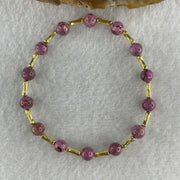 Natural Lepidolite Beads Bracelet with Charms 5.57g 15cm 6.1mm 14Beads - Huangs Jadeite and Jewelry Pte Ltd