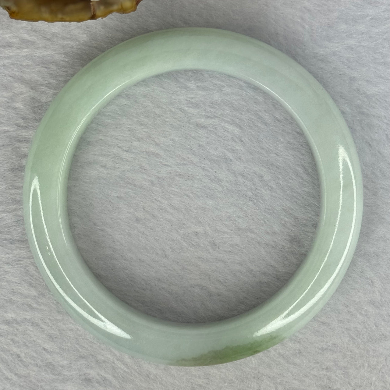 Type A Light Green with Green Patch Jadeite Bangle Internal Diameter 51.9mm 49.83g 11.2 by 8.6mm (Very Slight Internal Line) - Huangs Jadeite and Jewelry Pte Ltd